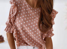 Load image into Gallery viewer, The &quot;Pretty Polka Dot Ruffle&quot; Blouse
