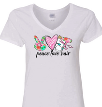 Load image into Gallery viewer, The Peace-Love-Hair Stylist V-Neck
