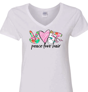 The Peace-Love-Hair Stylist V-Neck