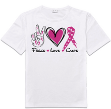 Load image into Gallery viewer, The &quot;Peace-Love-Cure&quot; T-Shirt
