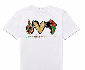The Peace-Love-Juneteenth T-Shirt